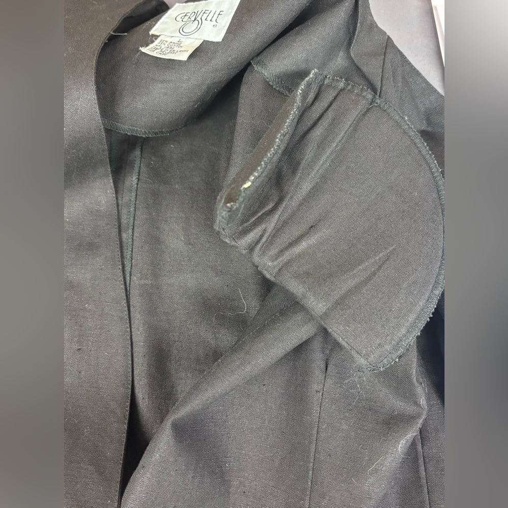 Cervelle Vintage 80s Cervelle Women's No Collar Plunging Neckline Blazer Size L - Picture 7 of 8